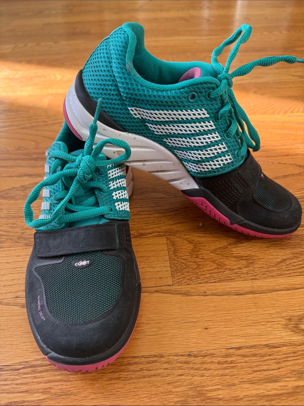 K-Swiss Court Sneakers in Black and Teal